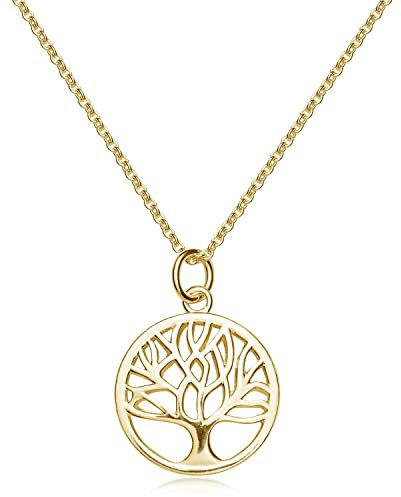 Materia Baum des Lebens Kette gold 925 Silber Collier Damen CO-51-Gold