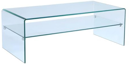 Vente-unique-Table Basse STILEOS - Double Plateau - Verre trempé