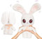 PEEKAPETS Lapin , Peluche Coucou Caché Qui Remue Ses Oreilles Lorsque Vous Appuyez sur Son Ventre, Cadeau Doudou pour Bébés et Enfants 0-4 Ans Coloris aléatoire