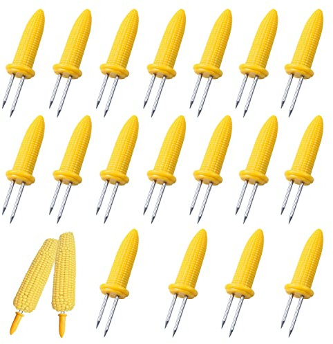 Pinchos para Mazorcas de Maíz, XPOOP 20 psc Pinchos Barbacoa Tenedor, Maíz Holder Tenedor, Brochetas de Acero Inoxidable para Maíz, Soportes de Maíz, Soportes Pinchos Mazorcas de Maíz