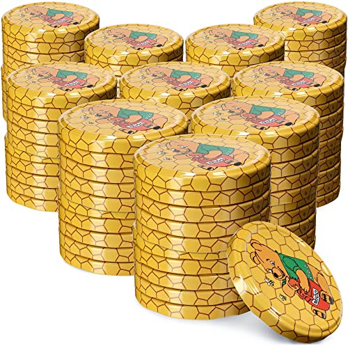 KADAX 100er Set Schraubdeckel TO66 ⌀ 66mm Honig – Twist-Off Ersatzdeckel für 235-900ml Einmach- & Marmeladengläser | Luftdicht & Spülmaschinenfest