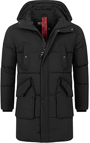 Indicode Herren Dexter Winterjacke Steppjacke in Daunen-Optik mit Kapuze