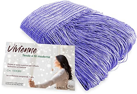 Tenda a Fili Vivienne per Porta CM. 150X300 Tinta Unita (Lilla)
