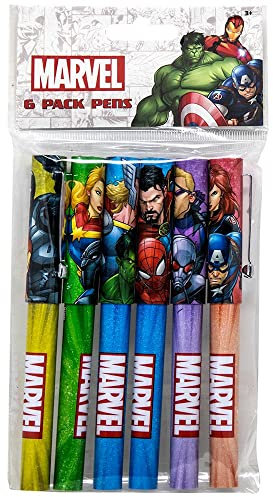 Disney Marvel Avengers Kugelschreiber-Set – 6 Stück Kugelschreiber für Erwachsene – Jugendliche – Kinder