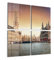 DEQORI Glasbilder Echtglas | Motiv Grand Place am Morgen | quadratisch 4-teilig 100x100 cm | große XXL Deko | Wandbilder für Wohnzimmer, Schlafzimmer, Flur & Küche | moderne Wanddeko