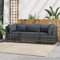 Yolola Poly-Rattan 3-Sitzer Balkonsofa | Balkonmöbel | Gartensofa Set | Rattan Garten-Lounge-Möbel Set perfekt für kleine Balkons Grau