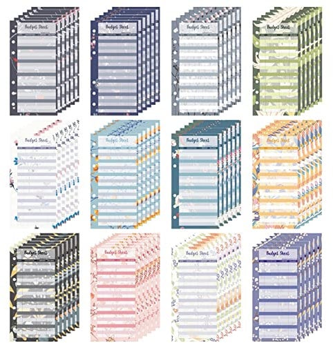 Budget Blätter A6 Deutsch, 72 Sheets Budget Sheets Geld Organizer Budget Planner 6 Löcher Binder Budget Planner Zubehör Nachfüllpapier für Binder Notebook 6 Holes Budget Card