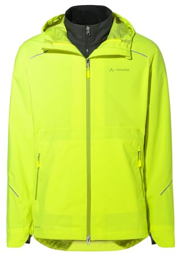 VAUDE Herren Jacke Yaras 3in1 Jacket 2,5-Lagen Außenjacke, Innenjacke mit PrimaLoft® Insulation, wasserdicht, winddicht und atmungsaktiv, neon yellow uni, 4XL
