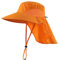 Magracy Herren Damen Outdoor-Sonnenhut mit Nackenklappe breiter Krempe Netzstoff UV-Schutz Hut Gartenarbeit Angelhüte Orange
