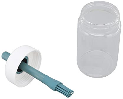 Ölflasche und Silikonbürste, Glas-Ölflaschenspender, Auslaufdesign, Leicht zu Reinigen, 2-in-1 für Barbecue-Sauce (230 ml Dunkelgrün)