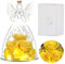 Eaprala Tre Rose Eterna in Vetro Figurine Angelo, Regalo Compleanno per Donne, Regalo Angelo per Lei in Occasione Dell'anniversario, Natale, San Valentino, Festa Della Mamma.Giallo
