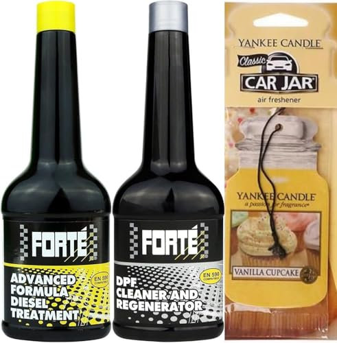 FORTE ADVANCED DIESEL TREATMENT & DPF CLEANER AND REGENERATOR -Fuel System Cleaner Twin Pack + Free Car Air Freshner