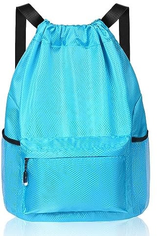 flintronic Rucksack mit Kordelzug, Gymsack, Große Kapazität Kordelzug Sporttasche, Gymsack Wasserfest Sporttasche mit Nassfach, Turntasche mit Wasserflaschen-Netztaschen, für Erwachsener Jugend