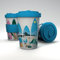 Puckator VW Volkswagen Camper Bus Waves are Calling Reusable Travel Cup Mug 400ml Out of Recyc' Plastic Bottles Thermos Insulated Travel Coffee Mug Tumbler Coffee Cup with Lid Leakproof Drink Flask