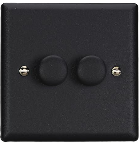 Varilight Double V-Pro Smart Wi-Fi Dimmer 2 x 120W LED - Urban Matt Black With Matt Black Knob