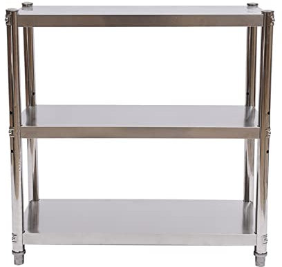 Shiyinge 3 KüChen Edelstahl Arbeitstisch Edelstahltisch Zerlegetisch Gastronomie KüChentisch Regal Wandbord Schwerlastregal Mikrowellenhalter Standregal Lager Aufbewahrung Silver BöDen 80 * 80 * 40Cm