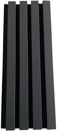 Clamaro P2 Panneau acoustique à lamelles avec 4 lamelles 28 x 16 mm x 275 cm Sur fond en feutre Lattes en bois MDF comme séparateur de pièce ou panneau mural 3D, décoration murale 3D, Lamelle noir