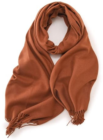 KARMA.DIEM Cashmere Merino Mix - Super Weicher XXL Schal - 180x65cm - Made in Spain - Unisex - Pashima/Stola/Extra Breit für Mann & Frau (Braun)