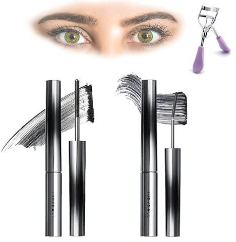Judydoll Mascara,Judy Doll Mascara,Judy Doll Iron Brush Mascara,Judydoll - 3D Curling Eyelash Iron Mascara, Judydoll Iron Mascara,Judydoll Iron Strong Mascara (Classic Black+Finely Curved Black)