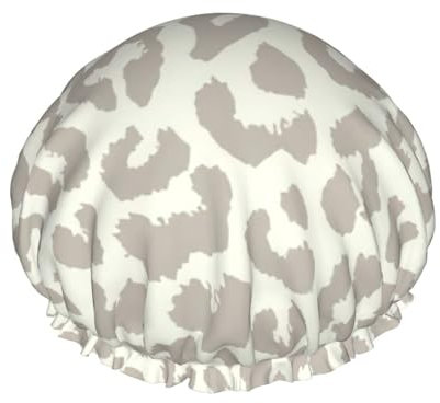 Brown Pattern Leopard Print Shower Caps for Women, Reusable Shower Cap,Hair Cap for Shower,Non-Slip Cute Shower Cap,Holiday Gift