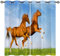 ANHOPE Bauernhof Pferd Grassland Blickdichte Gardinen mit Ösen Thermo Vorhänge Weich Vorhang Blackout Curtain Wohnzimmer Schlafzimmer Verdunklungsvorhänge 2er Set H 160 x B 140 cm