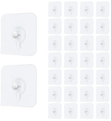 HHXUUAN 40 Pezzi Ganci Chiodi Adesivi per Quadri Appendi Quadri Senza Chiodi Impermeabile Ganci Autoadesivi Trasparenti per Appendere Foto, Dipinti, Cappelli, Specchi e Altri Oggetti (40pcs)