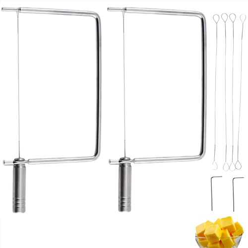 Cheese Slicer Accessories Cheese Cutter Stainless Steel Components - Great for Making Giftable Cheese Cutting Boards with This Cheese Slicer Kit (Stainless Steel Handle, 2)