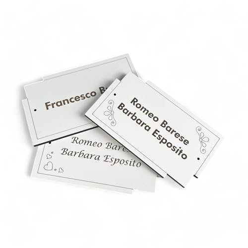 Targa Porta nomi ingresso Portone Casa personalizzabile in legno a forma Squadrata Moderna 3 Misure disponibili ideali per Nome stanza, Targa Famiglia