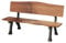 Sljovexity Gartenbank Holz, 2 Sitzer Parkbank Mit Rückenlehne, Sitzbank Wetterfest, Holzbank Im Landhausstil, Terrassenbank Mit Rahmen Alu, Bis 400 Kg Belastbar, Für Rasen, Balkon, Hinterhof(Brown)