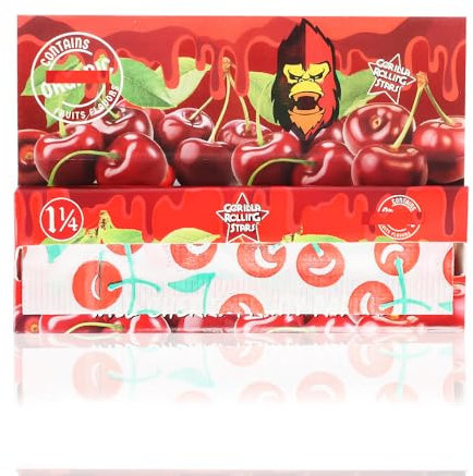 1 1/4 LONGPAPERS MIT TIPS | 78mm Long Rolling Papers King Size Longpapes mit Paper Filter Tips | Tabak Rolls Set for Cones Smoking Slim Zigaretten Rollbox | 1000 PAPES (KIRSCHE)