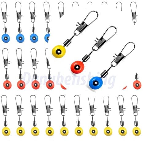 30 Stück Perlen Wirbel für Forellen Angeln Posen Futterkorb Waggler Angelposen Blei Vorteilspak Angel Zubehör Sicherheitskarabiner Wirbel Angeln Karabinerwirbel 3 Größen: S 28mm, M 32mm, L 36mm