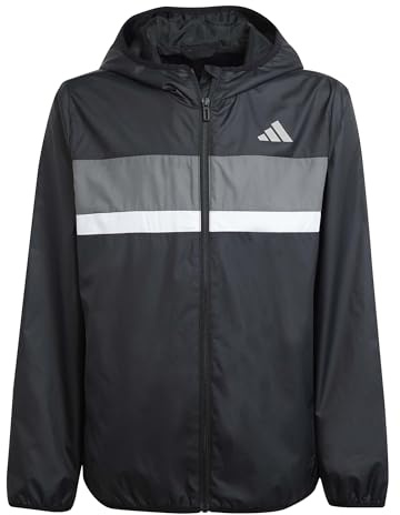 adidas Unisex Kids TIBERIO WINDBREAKER, black/grey four/white, 11-12 Years