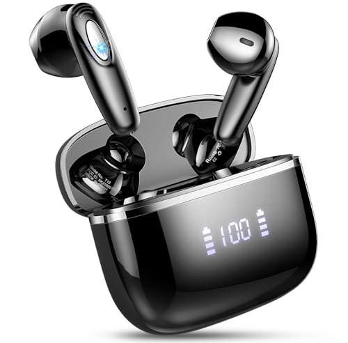 Ordtop Wireless Earbuds Bluetooth Wireless Headphone with 14.2mm Drivers Stereo, 4 ENC Noise Cancelling Mic Bluetooth Earphone, 40Hrs Mini Ear buds, USB-C/Clear Call/Touch Control/IP7 Waterproof