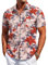 COOFANDY Mens Hawaiian Shirt Short Sleeve Casual Button Down Shirt Flower Printed Beach Tops Summer Holiday Shirt Regular Fit with Pocket Flower-Lily XL