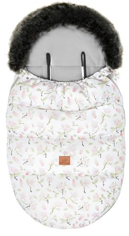 MayLily - Winter-Kinderwagen-Schlafsack 0-24 Monate - Babyfußsack Baby - Fußsack Winterfußsack - Kuschelsack Babydecke Kinderwagen Kopfteil - (Magnolia, 0-2 years)