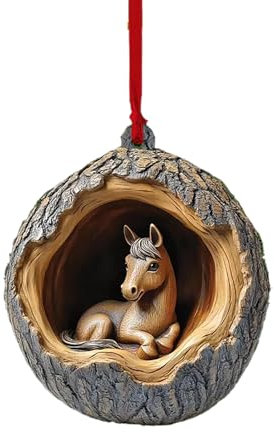 Décorations de Noël Animal Ornement Acrylique 2D Interieur Boules de Noel Arbre de Noël Motif Animal Personnalisable Décoration à Suspendre Animale, Hibou écureuil hérisson (A06-E, One Size)