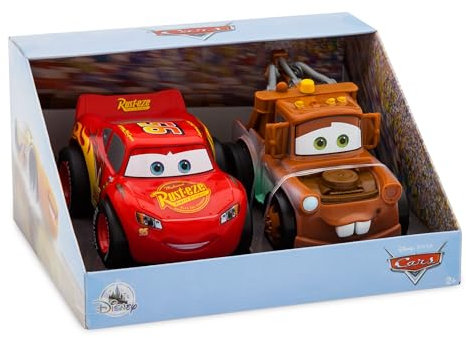 Disney Store Official Ensemble de Jouets Flash McQueen et Martin, Pixar Cars, Voiture et dépanneuse à rétrofriction, 10 cm Environ, à partir de 3 Ans
