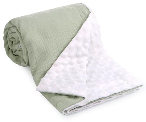 Huiguli Coperta per Neonati, 75x100cm Kids Baby Blanket, Cotone Copertina Neonato, Morbido e Traspirante, Bifacciale Morbida per Bambino Bambini Bambine (Verde)