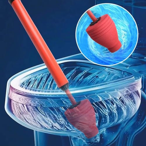 WC-Rohrstößel mit komfortablem Griff für müheloses Ausbaggern von Haaren und Fettverstopfungen