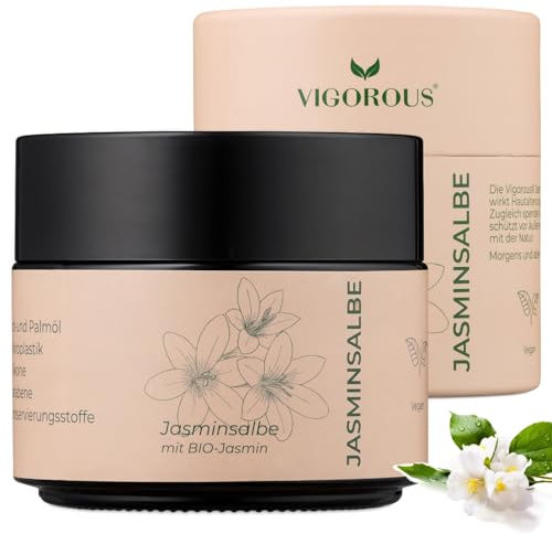 Vigorous® Jasmin salbe Augen 100ml -Mit BIO-Jasmin Augenringe entfernen - Augencreme gegen Schlupflider - aktiv Jasminsalbe- augencreme gegen Tränensäcke & Schwellungen - Creme Damen & Herren