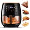 Sezamia Air Fryer 6L with Easy View Window | Touch Control with 6 Presets, Non-Stick & Dishwasher Safe | Multifunctional Mini Oven | Compact Air Fryer for Healthier Meals