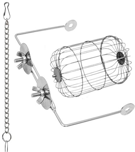 Heuraufe - Edelstahl Heugitter | Futterautomat Mit Halterung Für Gras, Chinchillas, Nagetiere Und Haustierkäfig