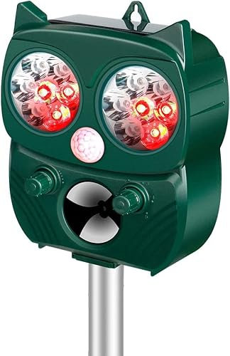 Professionale Repellente Gatti,Ultrasonico Solare Alimentato Animale Deterrente per Giardino Piccioni, Uccelli, Topi,Volpi, 5 Modalità Regolabili, Impermeabile Dissuasore Per Gatti Ultrasuoni
