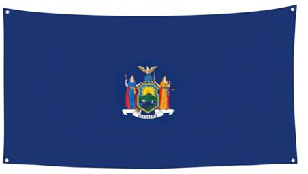 New York State Flag Print Festlich Party Banner Deko Geburtstag Jahrestag Hochzeit Hang Indoor Outdoor