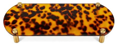 Leopard deko tablett aus acryl,Badezimmer Wohnzimmer deko Tablet, Retro Gold Edelstahl standfüße，Leopardenmuster deko Aesthetic Geschenke