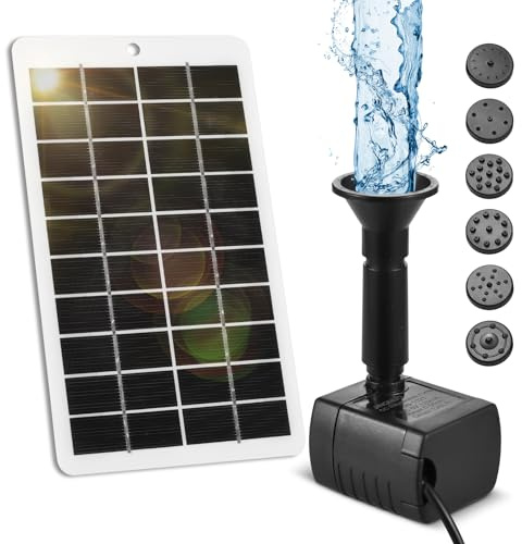 Pompe de Fontaine Ext rieure 4 W Kit Panneau 5 V D bit 200 L H 6 Modes 9 Buses pour Bassin Jardin Bain d Oiseaux Piscine Aquarium