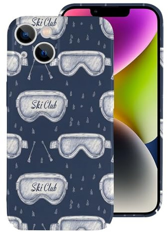 TZTTZT Kompatibel mit iPhone 14 Hülle Dünn Slim Navy Skibrille Druck Handyhülle Kompatibel mit iPhone 14 Stoßfest Schutz Resistent Kratzer