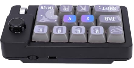 Chiyyak Mechanische Gaming-Tastatur mit 12 Tasten, mit RGB-Hintergrundbeleuchtung, Hot-Swap-fähige -Schalter, Typ C, Kabelgebunden, 2,4 G, Kabellos, Makroprogrammierbare Einhandtastatur