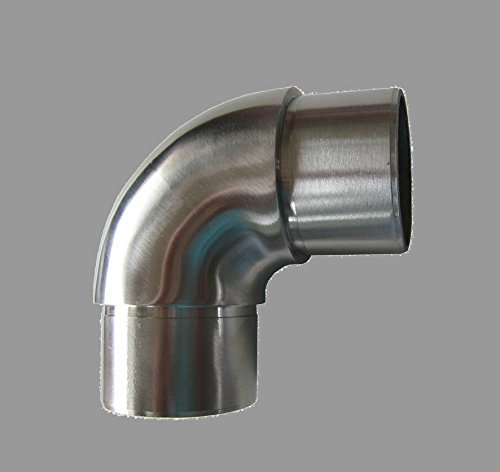 PMC Edelstahl Steckfitting Verbinder 90° Rund Rohr Bogen 42,4 V2A Winkel Geländer