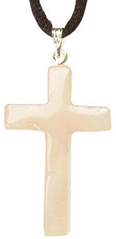 Jakobsweg [Bewahrer] Anhänger Lateinisches Kreuz aus Rosenquarz